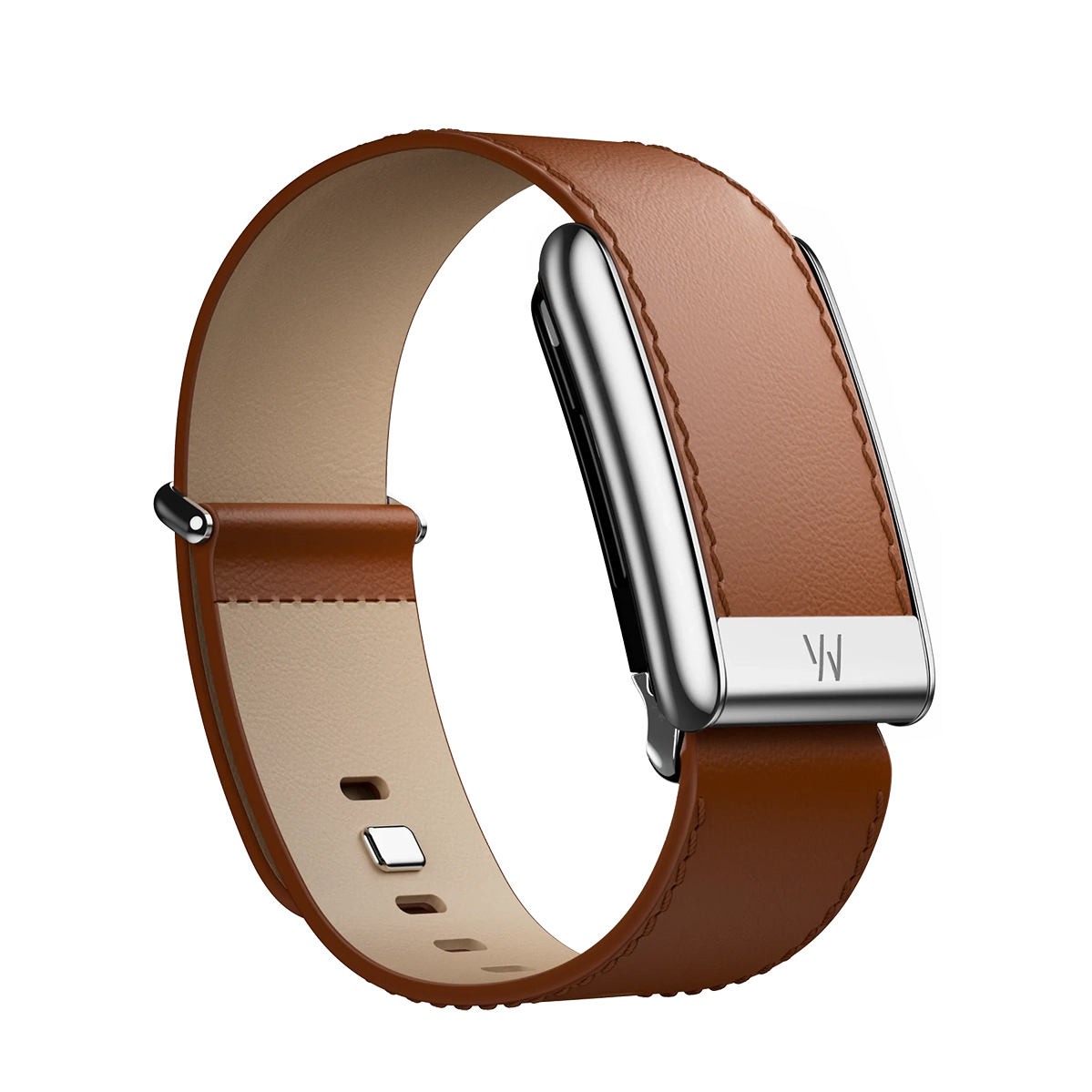 Ремінець WHOOP LeatherLuxe Straight Band | Chestnut/Cream with Titanium - Size L для WHOOP 5.0 (810114362167)