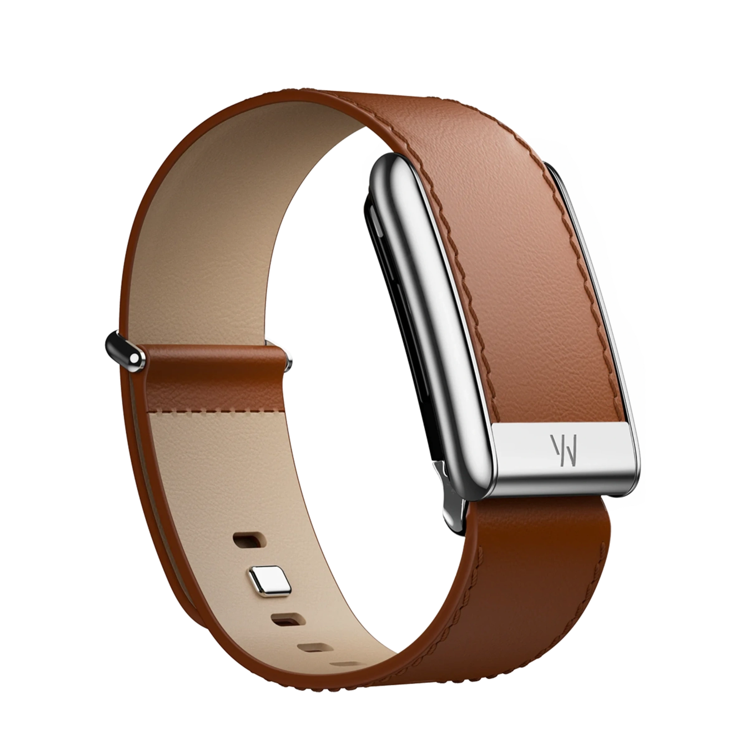 Ремінець WHOOP LeatherLuxe Straight Band | Chestnut/Cream with Titanium - Size S для WHOOP 5.0 (810114362150)