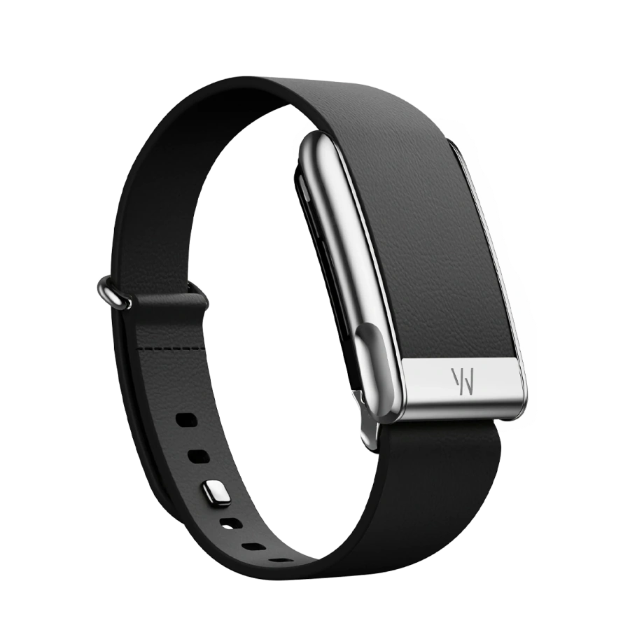 Ремінець WHOOP LeatherLuxe Tapered Band | Black with Titanium - Size S/M для WHOOP MG (810114362198)