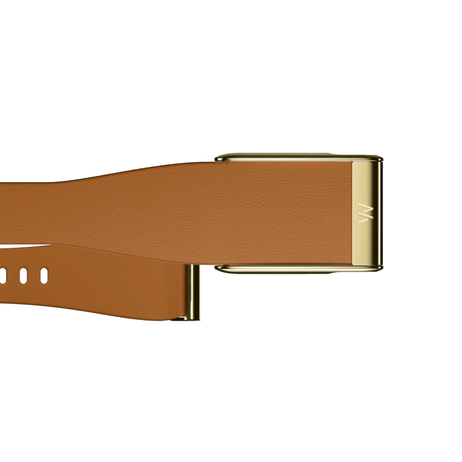 Ремінець WHOOP LeatherLuxe Tapered Band | Camel with Gold - Size S/M для WHOOP MG (810114362259)