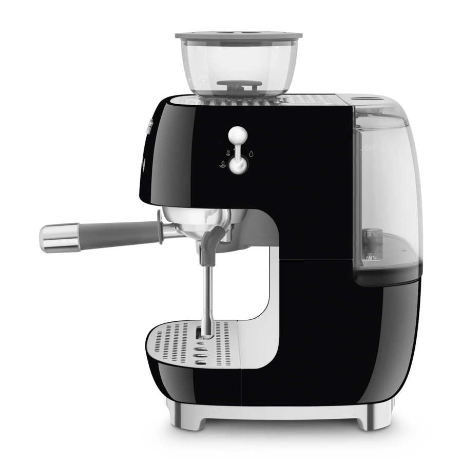 Ріжкова кавоварка еспресо SMEG Manual Coffee Machine with grinder - Black (EGF03BLEU)
