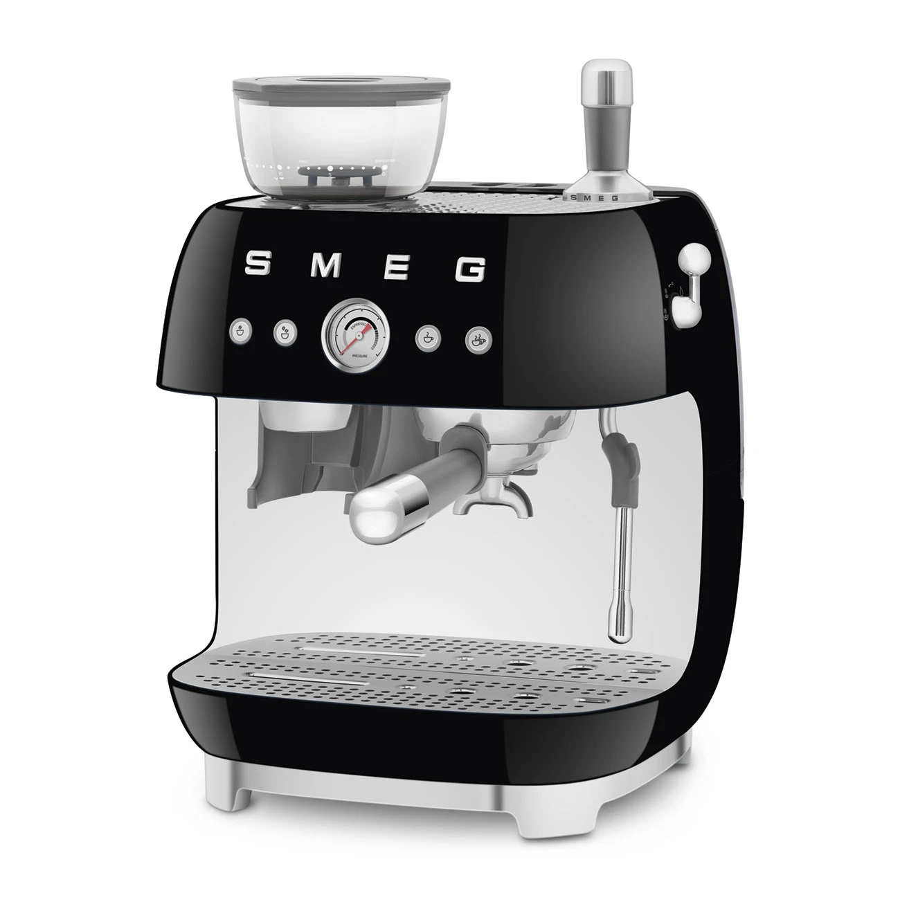 Рожковая кофеварка эспрессо SMEG Manual Coffee Machine with grinder - Black (EGF03BLEU)