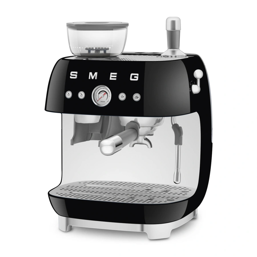 Ріжкова кавоварка еспресо SMEG Manual Coffee Machine with grinder - Black (EGF03BLEU)