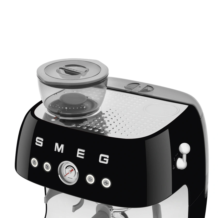 Ріжкова кавоварка еспресо SMEG Manual Coffee Machine with grinder - Black (EGF03BLEU)