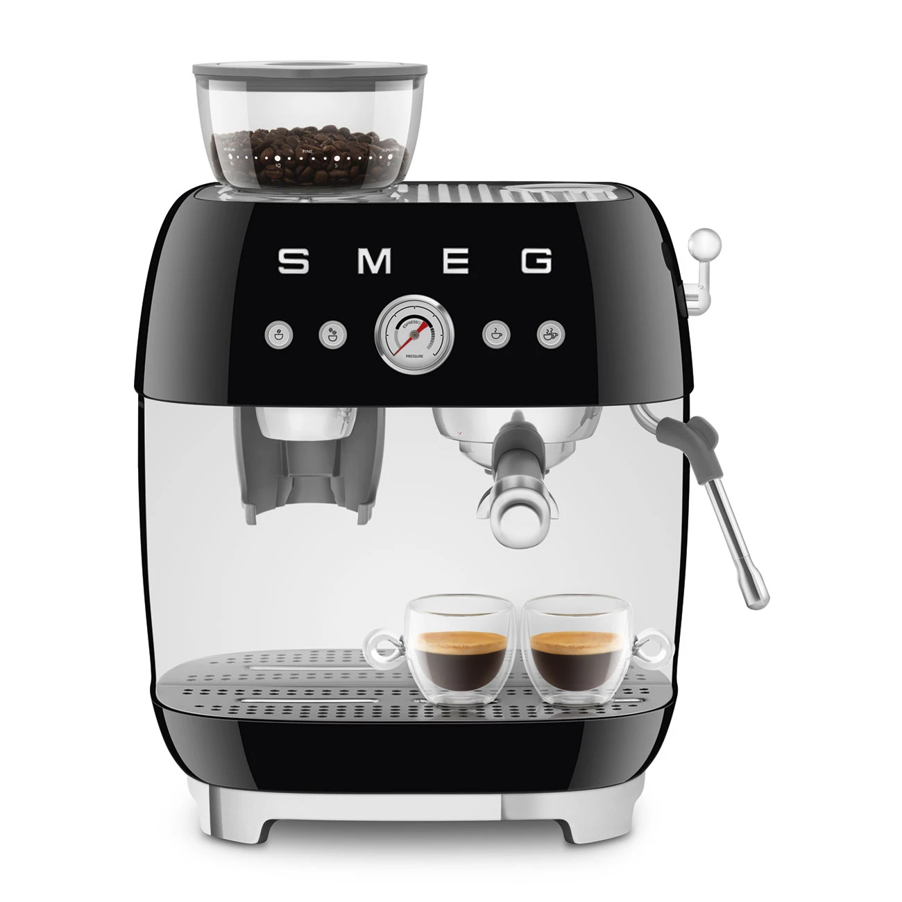 Рожковая кофеварка эспрессо SMEG Manual Coffee Machine with grinder - Black (EGF03BLEU)