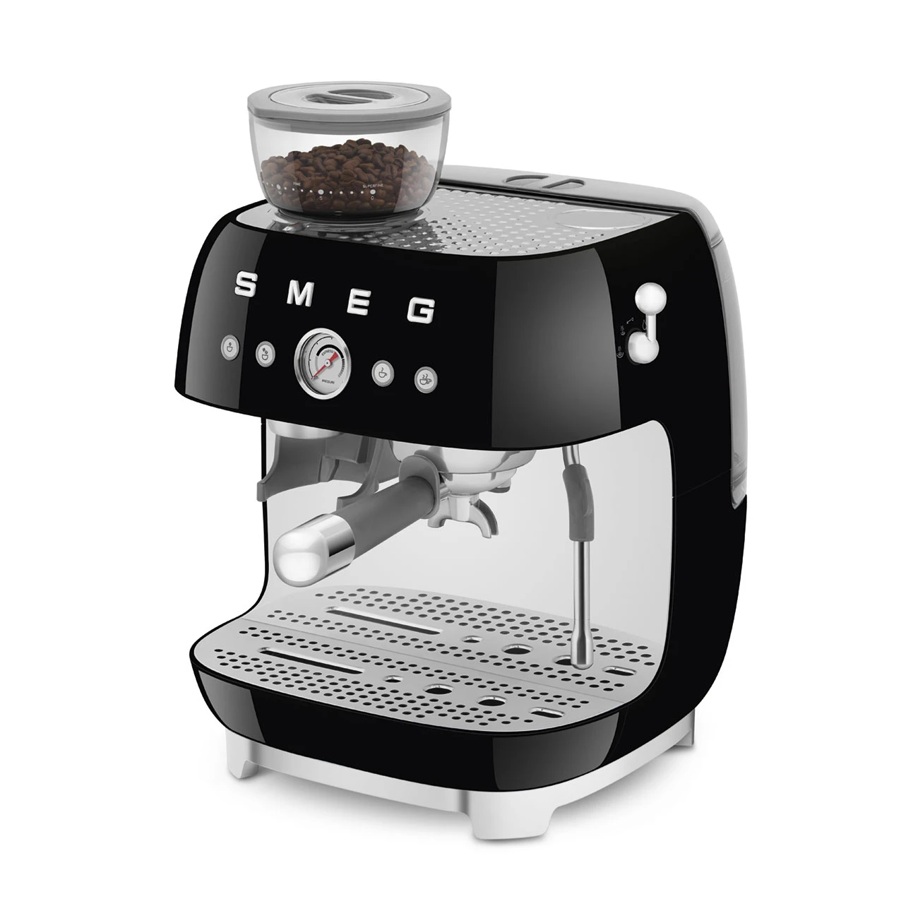 Рожковая кофеварка эспрессо SMEG Manual Coffee Machine with grinder - Black (EGF03BLEU)