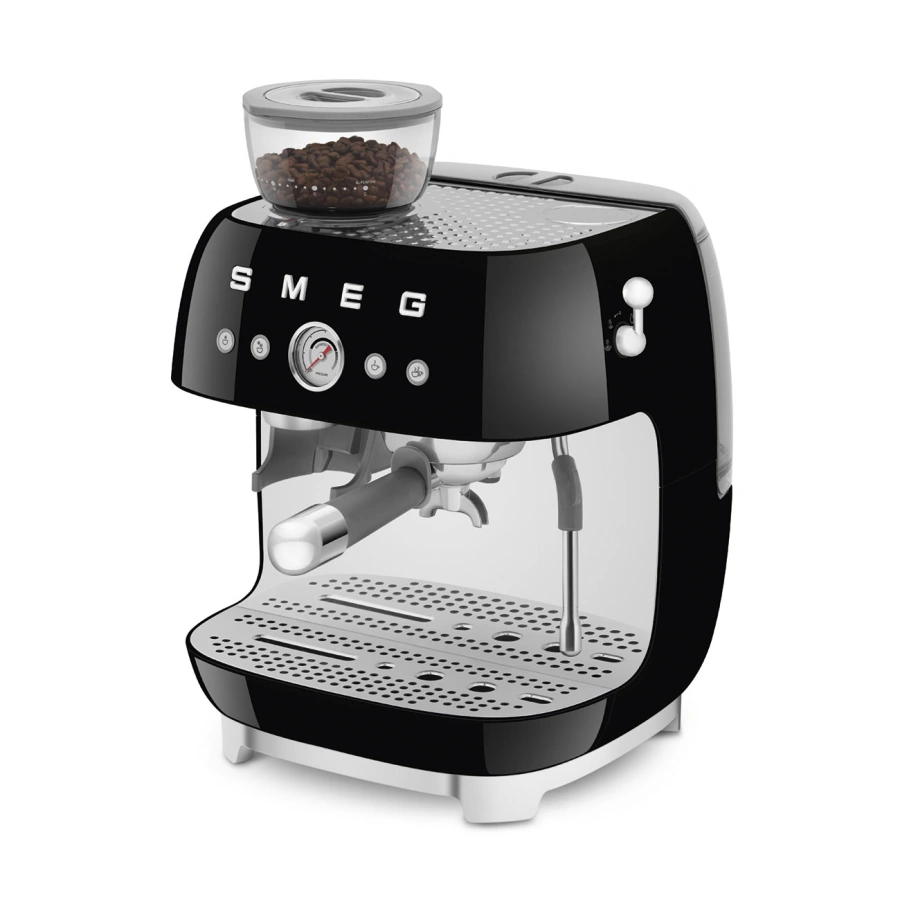 Ріжкова кавоварка еспресо SMEG Manual Coffee Machine with grinder - Black (EGF03BLEU)