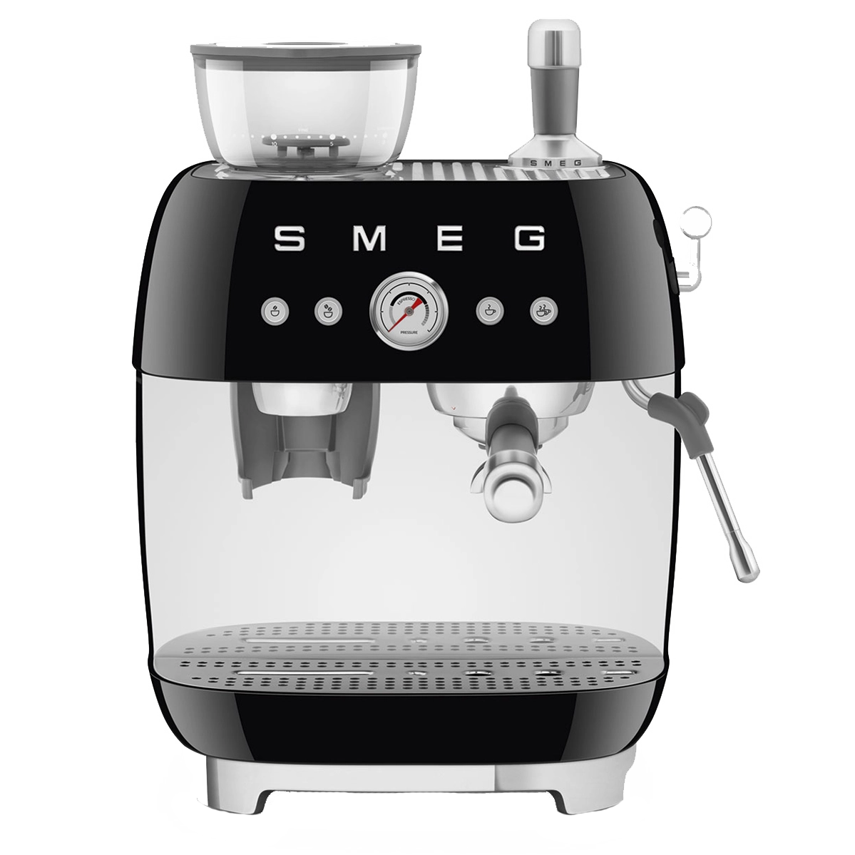 Рожковая кофеварка эспрессо SMEG Manual Coffee Machine with grinder - Black (EGF03BLEU)