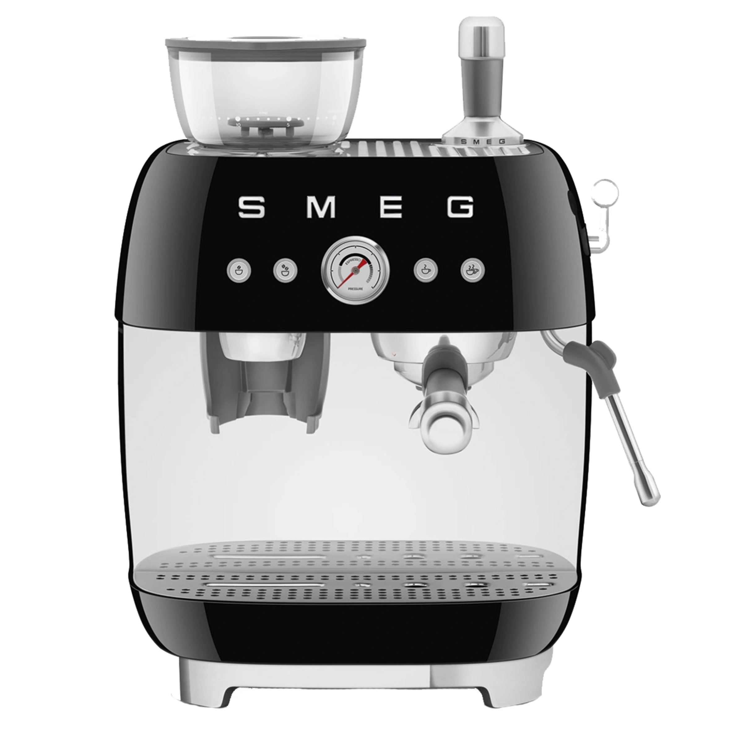 Рожковая кофеварка эспрессо SMEG Manual Coffee Machine with grinder - Black (EGF03BLEU)