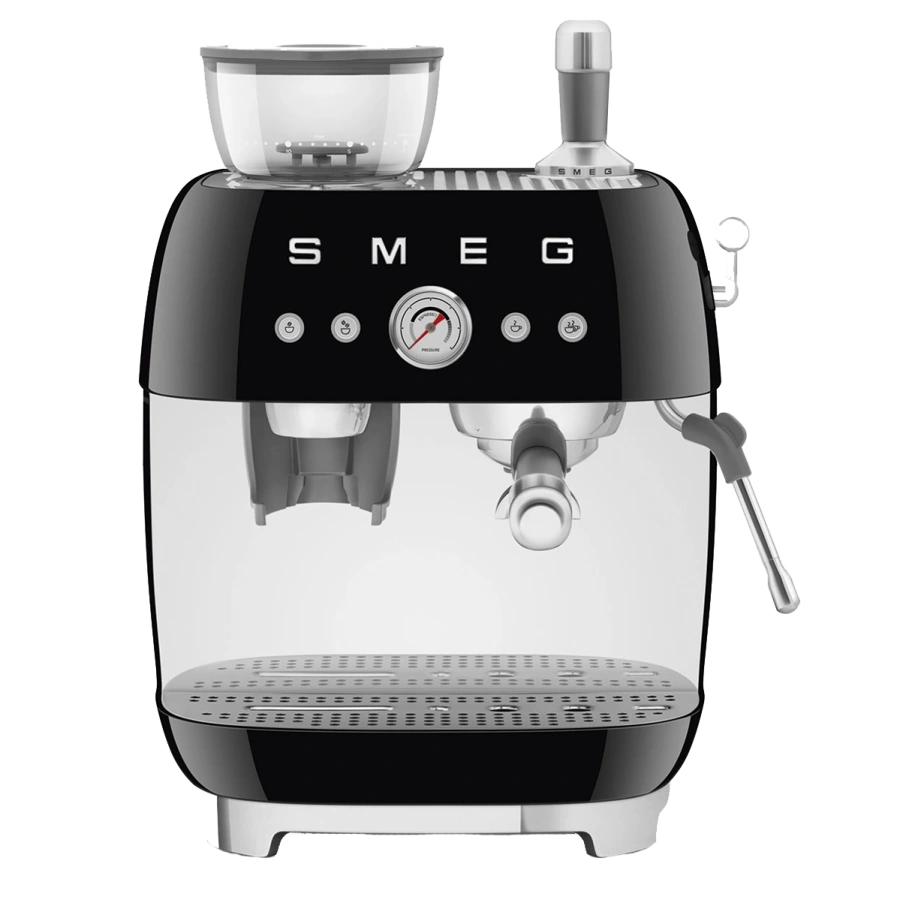 Ріжкова кавоварка еспресо SMEG Manual Coffee Machine with grinder - Black (EGF03BLEU)