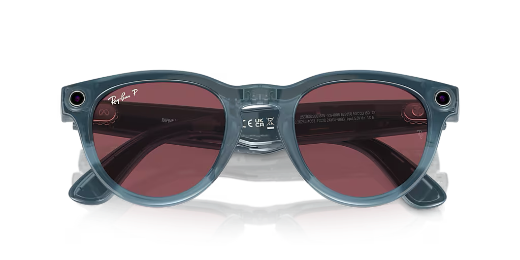 Смарт-очки Ray-Ban | Meta Headliner Standard - Shiny Jeans / Dusty Red (RW4009 66985Q 50-23)