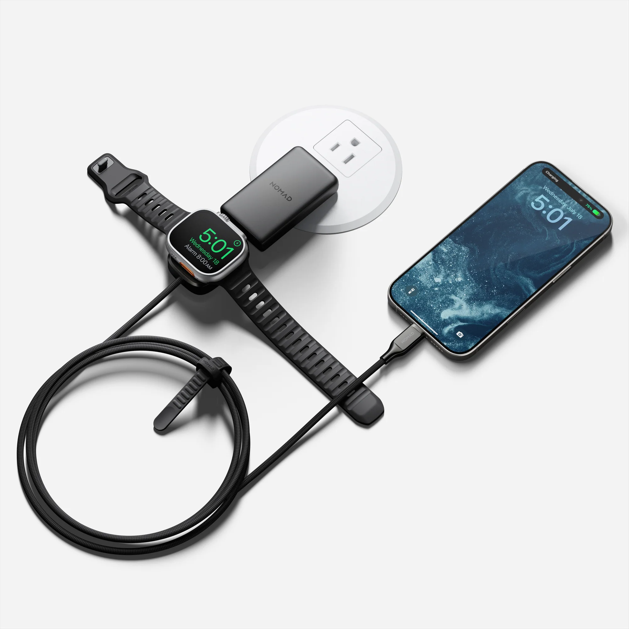 Универсальный кабель Nomad USB-C Kevlar Universal Cable для Apple Watch [1.5 m] - Carbide (NM014780858)