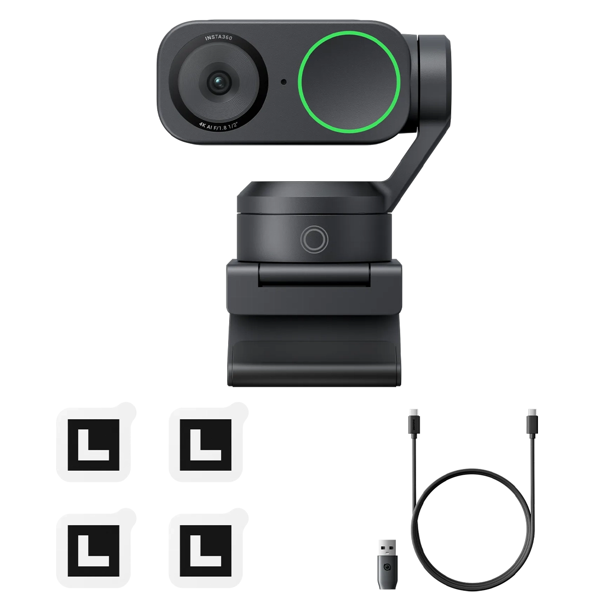 Веб-камера Insta360 Link 2 [Standard Bundle] - Graphite Black (CINSABNB)