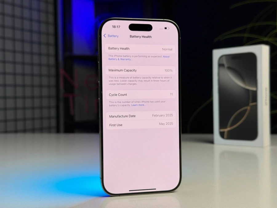 ВИТРИННЫЙ Apple iPhone 16 Pro 256GB Natural Titanium (MYNL3) | Состояние: идеальное | Аккумулятор: 100% (11 циклов) | Гарантия: 6 месяцев | Комплект: полный