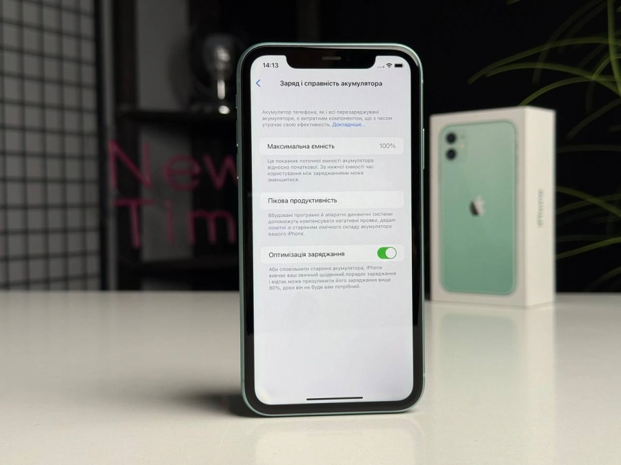 ВЖИВАНИЙ Apple iPhone 11 128GB Green (MWLK2) | Стан: гарний (ледь помітний засвіт) | Акумулятор: 100% | Гарантія: 1 місяць | Комплект: повний