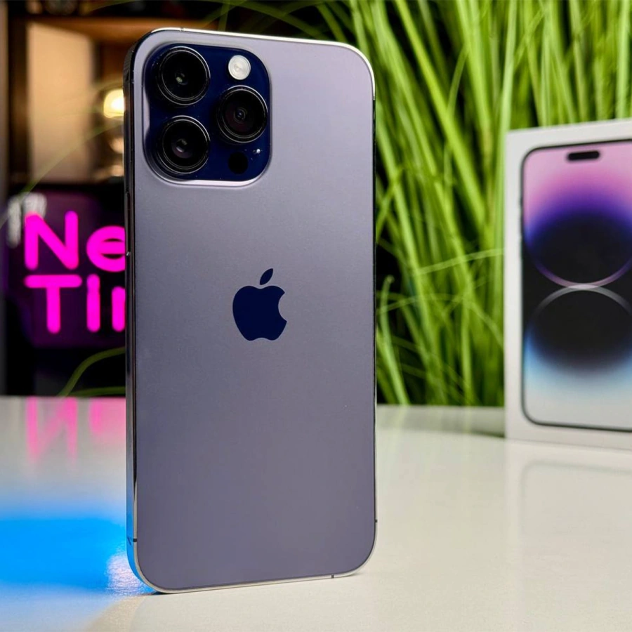 ВЖИВАНИЙ Apple iPhone 14 Pro Max 128GB Deep Purple (MQ9T3) | Стан: гарний (маленька подряпина на екрані) | Акумулятор: 100% | Гарантія: 1 місяць | Комплект: повний