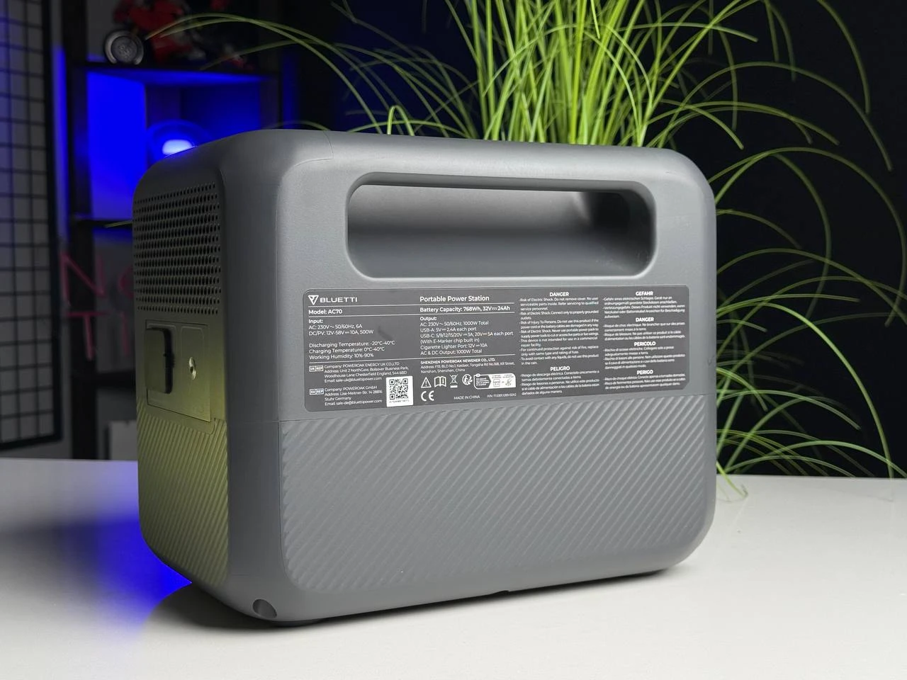 ВИТРИННАЯ зарядна станція BLUETTI AC70 Portable Power Station | 1000W 768Wh | Состояние: хорошее | Аккумулятор: 100% | Гарантия: 3 месяца | Комплект: зарядная станция