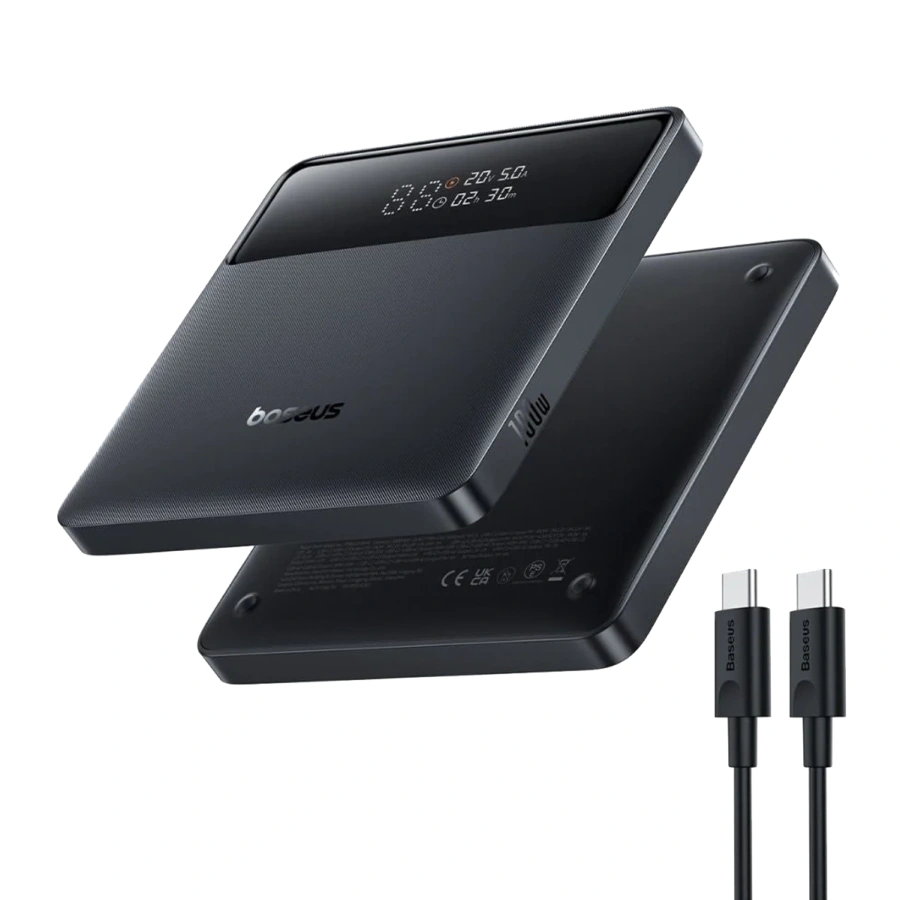 Зовнішній акумулятор Baseus Blade Power Digital Display Fast Charging Power Bank HD Edition 20000mAh 100W - Black (PPBL000301)