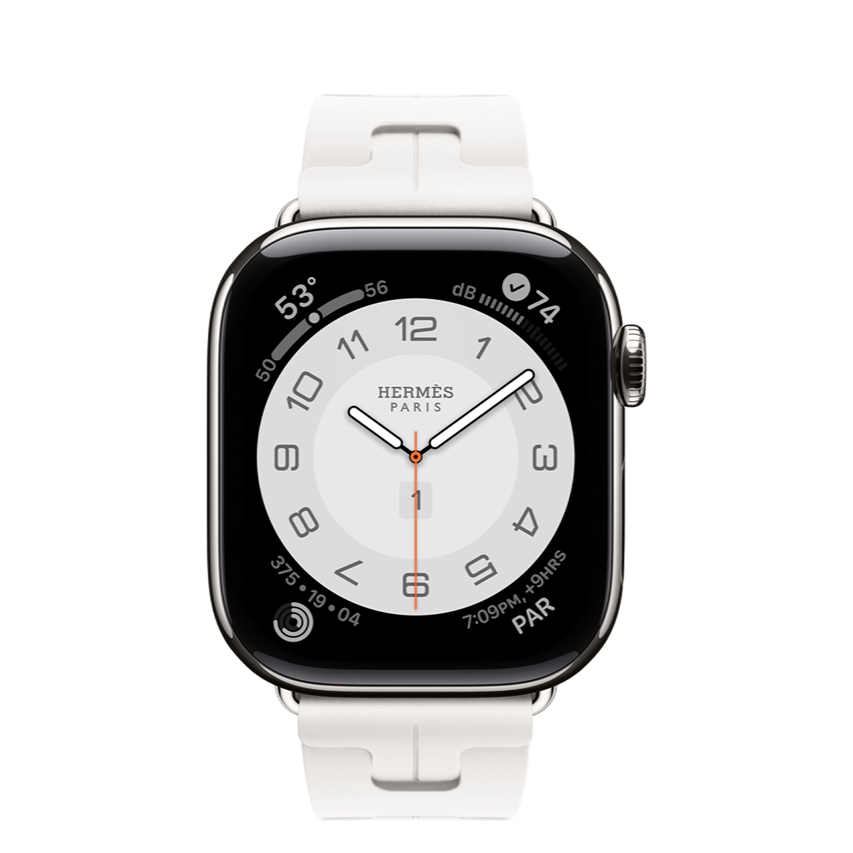 Apple Watch Hermès Series 11 GPS + Cellular 42mm Silver Titanium Case with Blanc Kilim Single Tour (MF9P4+MDWA4)