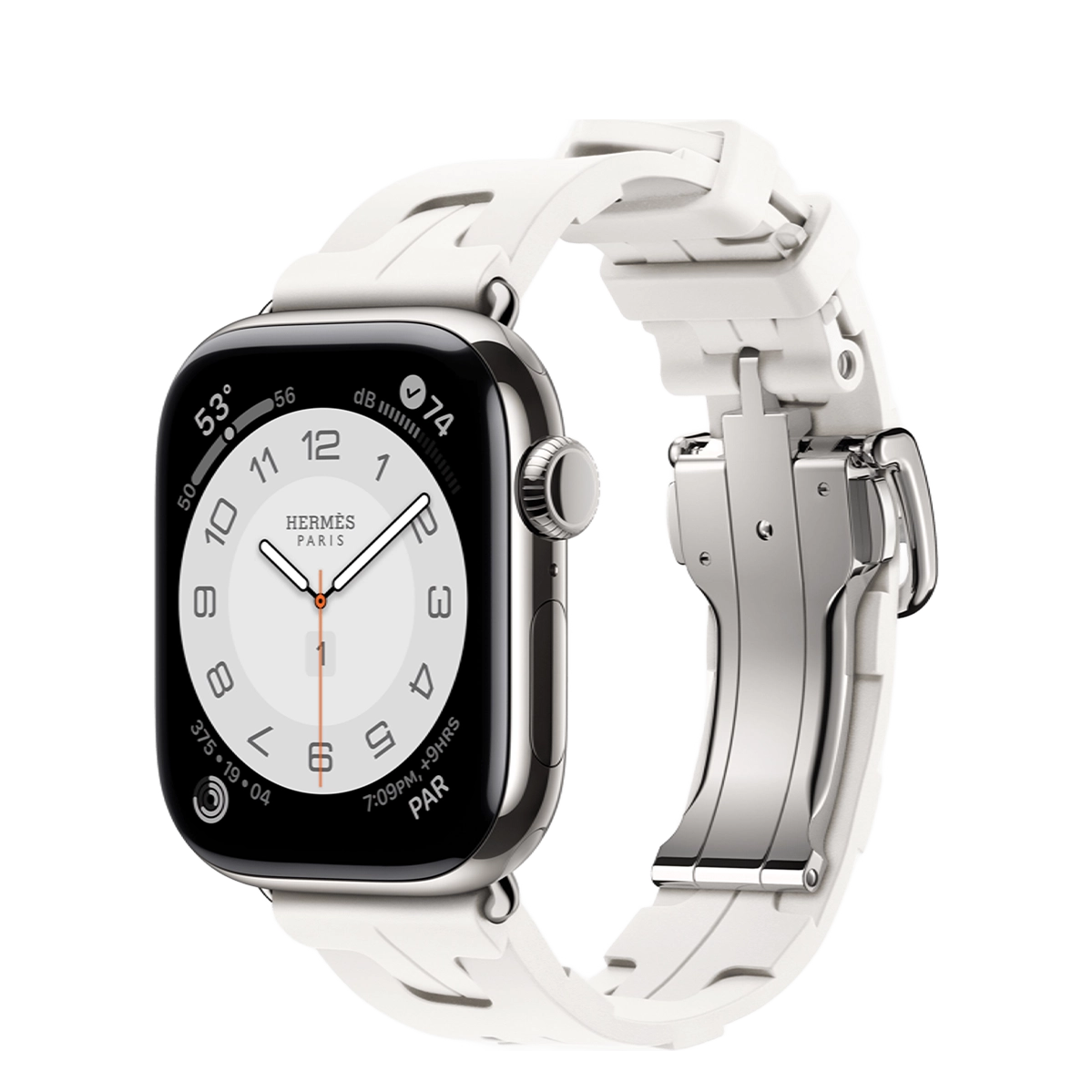 Apple Watch Hermès Series 11 GPS + Cellular 42mm Silver Titanium Case with Blanc Kilim Single Tour (MF9P4+MDWA4)
