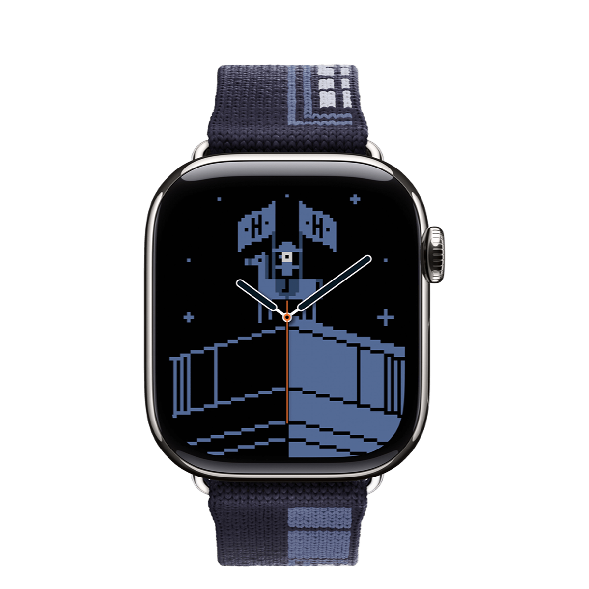 Apple Watch Hermès Series 11 GPS + Cellular 42mm Silver Titanium Case with Bleu Nuit Faubourg Party (MGKW4+MGHC4)