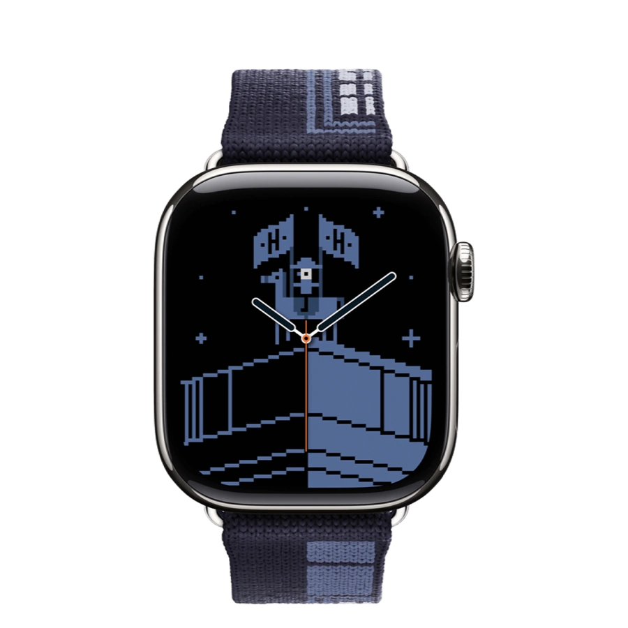 Apple Watch Hermès Series 11 GPS + Cellular 42mm Silver Titanium Case with Bleu Nuit Faubourg Party (MGKW4+MGHC4)