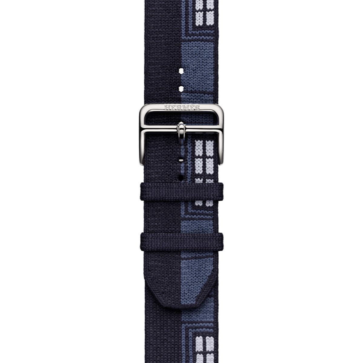 Apple Watch Hermès Series 11 GPS + Cellular 42mm Silver Titanium Case with Bleu Nuit Faubourg Party (MGKW4+MGHC4)