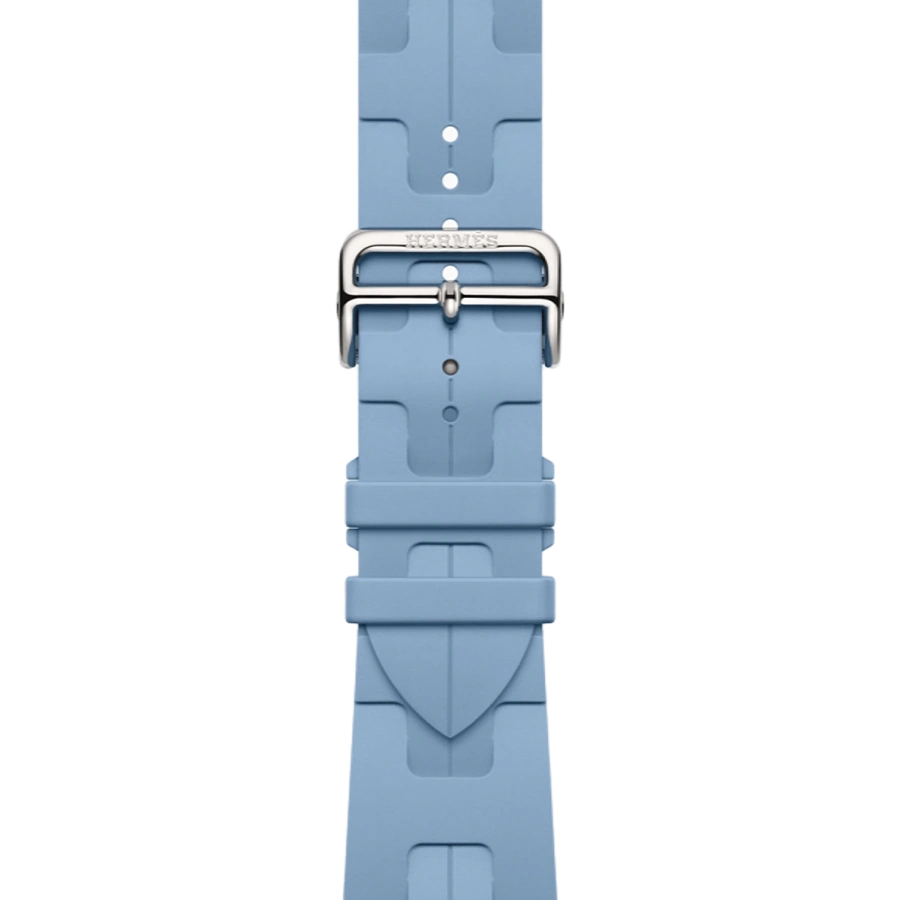Apple Watch Hermès Series 11 GPS + Cellular 42mm Silver Titanium Case with Bleu Pastel Kilim Single Tour (MF9P4+MGGX4)