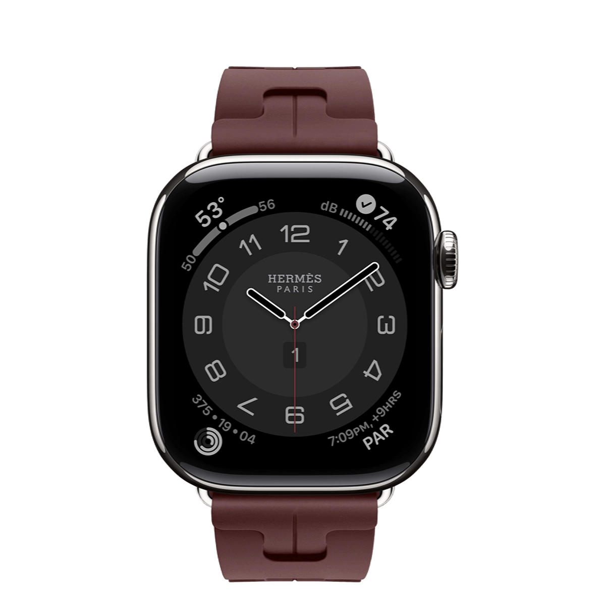 Apple Watch Hermès Series 11 GPS + Cellular 42mm Silver Titanium Case with Bordeaux Kilim Single Tour (MF9P4+MGGY4)