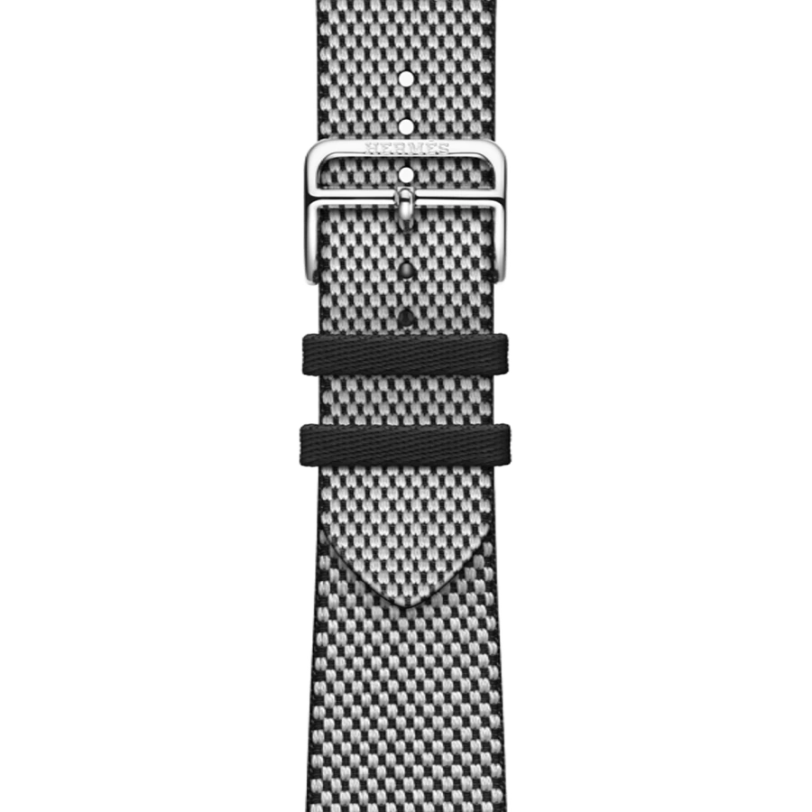 Apple Watch Hermès Series 11 GPS + Cellular 42mm Silver Titanium Case with Noir/Écru Toile H Single Tour (MF9P4+MDFK4)