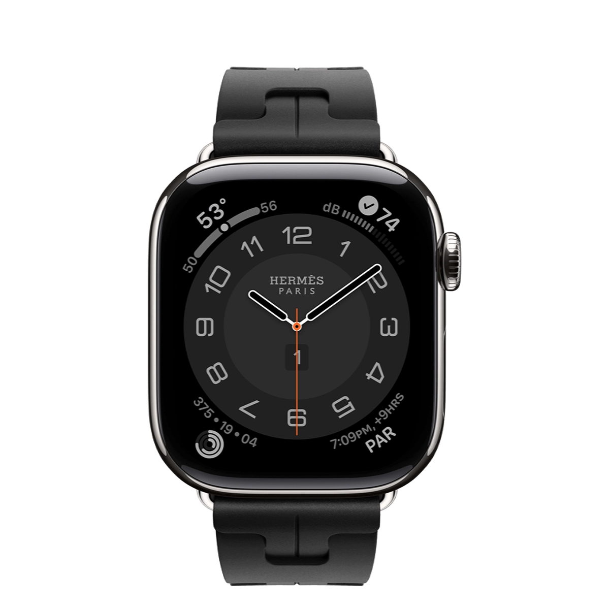 Apple Watch Hermès Series 11 GPS + Cellular 42mm Silver Titanium Case with Noir Kilim Single Tour (MF9P4+MXJK3)