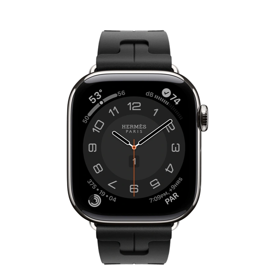 Apple Watch Hermès Series 11 GPS + Cellular 42mm Silver Titanium Case with Noir Kilim Single Tour (MF9P4+MXJK3)