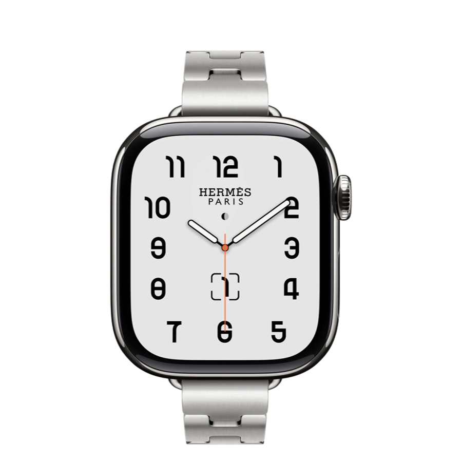 Apple Watch Hermès Series 11 GPS + Cellular 42mm Silver Titanium Case with Satiné Grand H Fin - Medium (MF9P4+MGLU4)