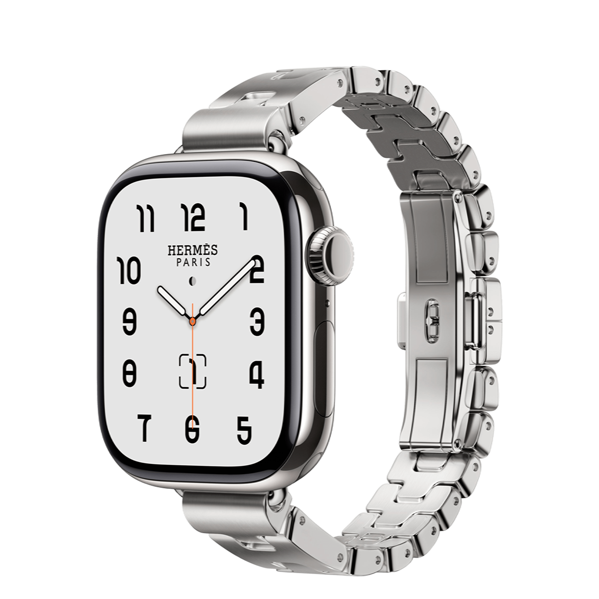 Apple Watch Hermès Series 11 GPS + Cellular 42mm Silver Titanium Case with Satiné Grand H Fin - Medium (MF9P4+MGLU4)