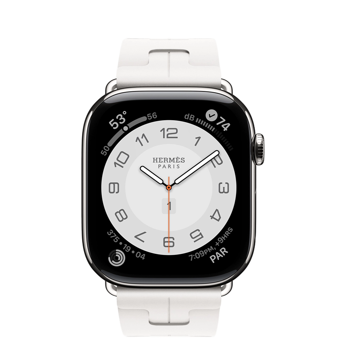 Apple Watch Hermès Series 11 GPS + Cellular 46mm Silver Titanium Case with Blanc Kilim Single Tour (MFC64+MDWC4)