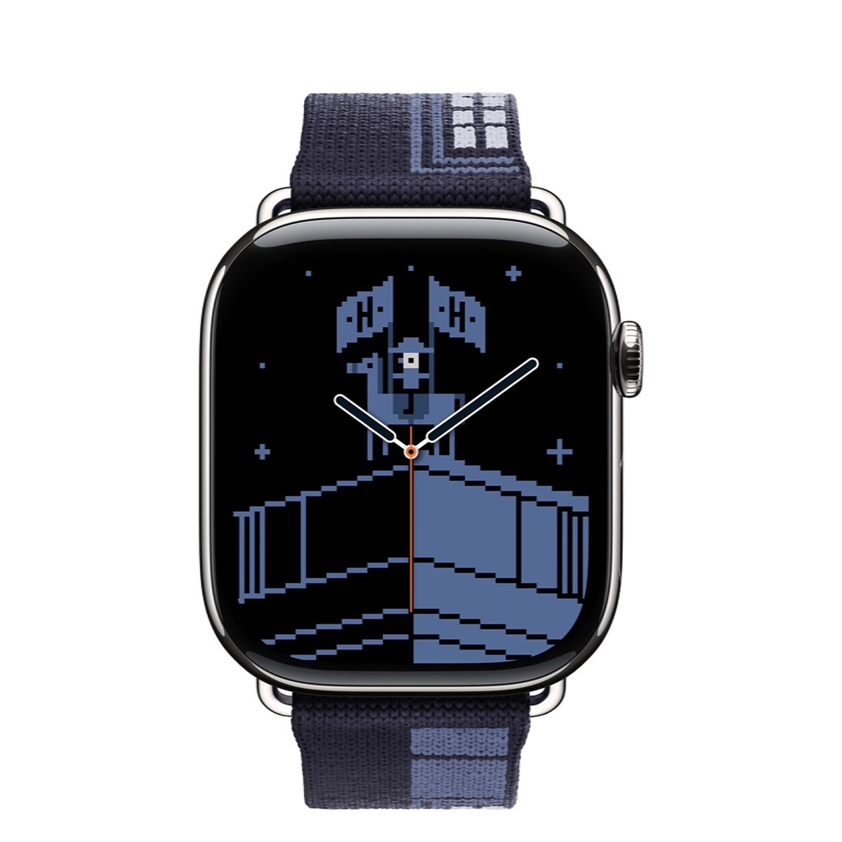 Apple Watch Hermès Series 11 GPS + Cellular 46mm Silver Titanium Case with Bleu Nuit Faubourg Party (MGKY4+MGHD4)