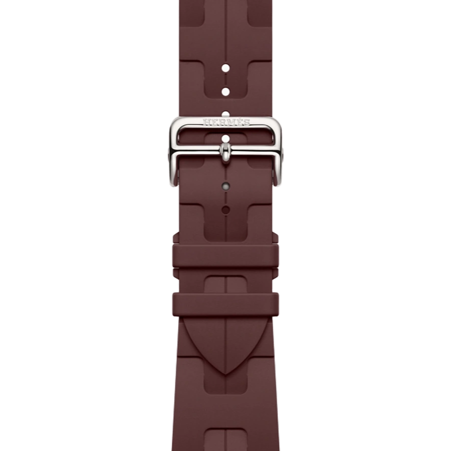 Apple Watch Hermès Series 11 GPS + Cellular 46mm Silver Titanium Case with Bordeaux Kilim Single Tour (MFC64+MGH14)