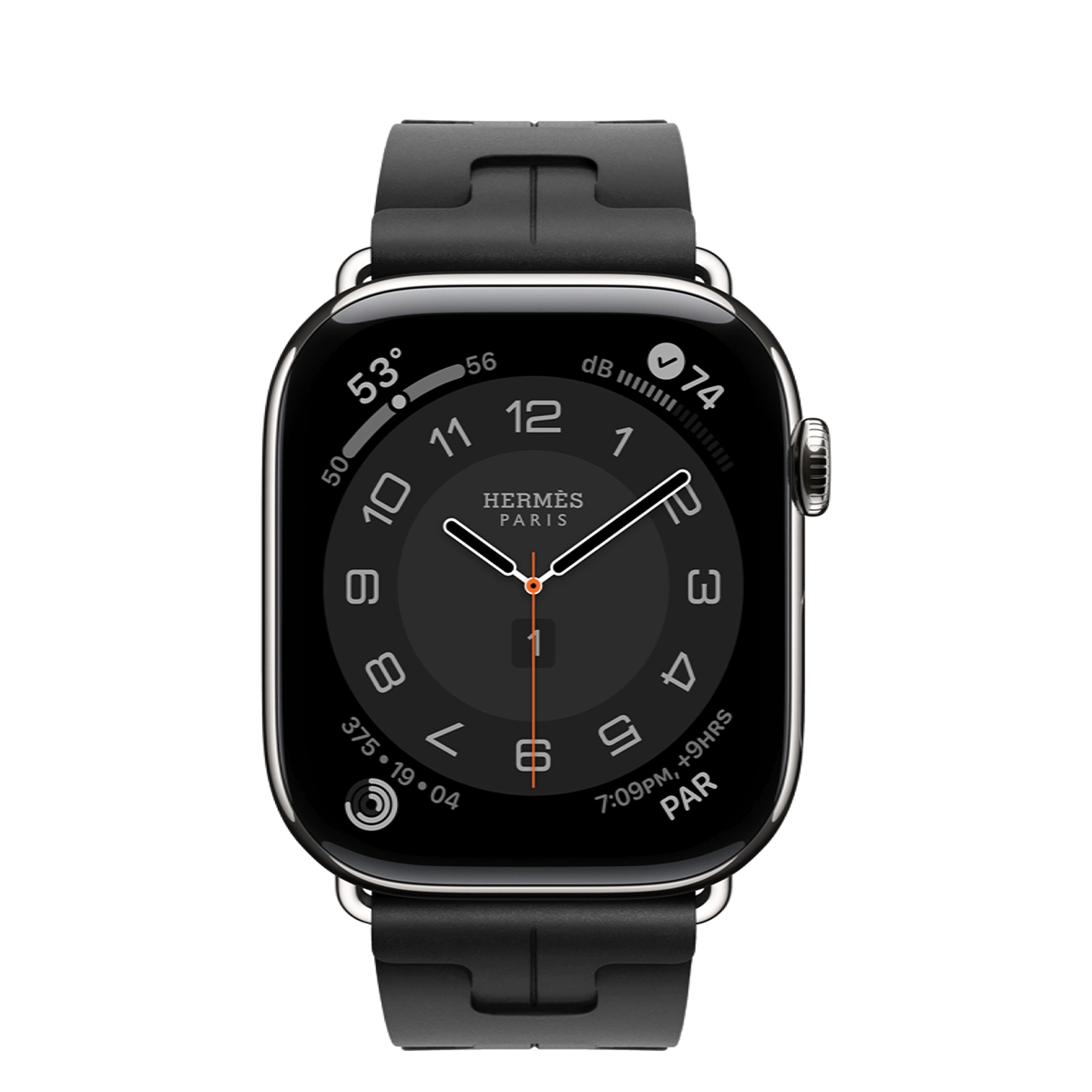 Apple Watch Hermès Series 11 GPS + Cellular 46mm Silver Titanium Case with Noir Kilim Single Tour (MFC64+MXJN3)