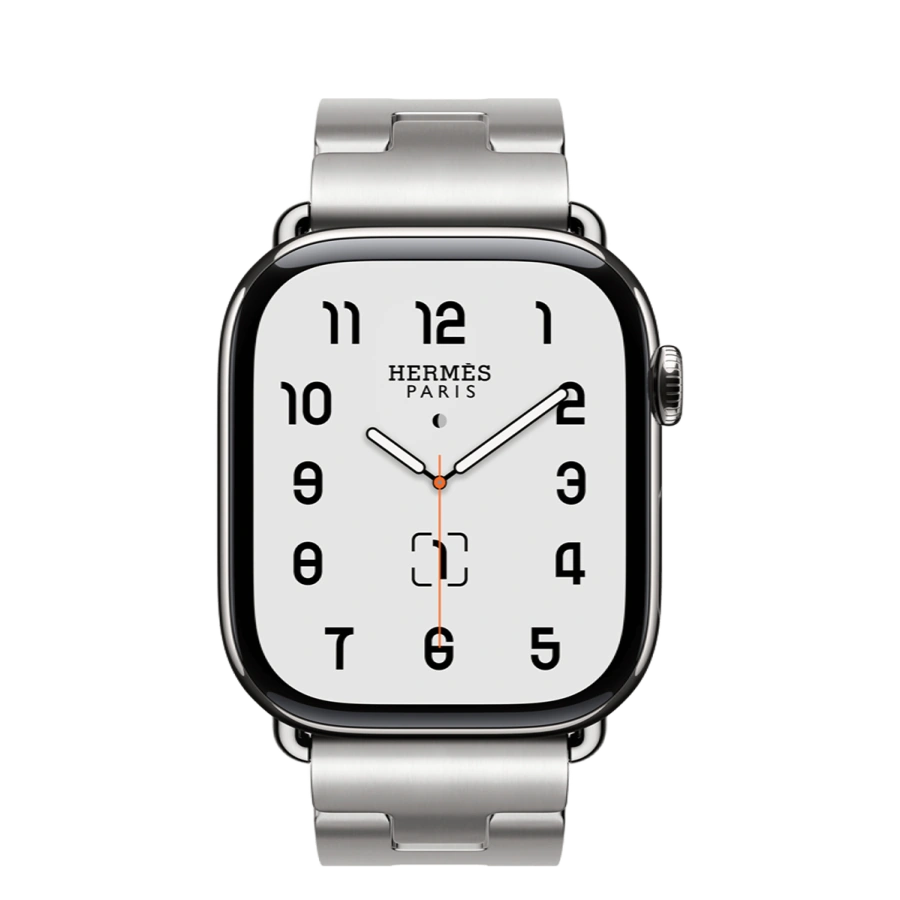 Apple Watch Hermès Series 11 GPS + Cellular 46mm Silver Titanium Case with Satiné Grand H - Small (MFC64+MXJW3)