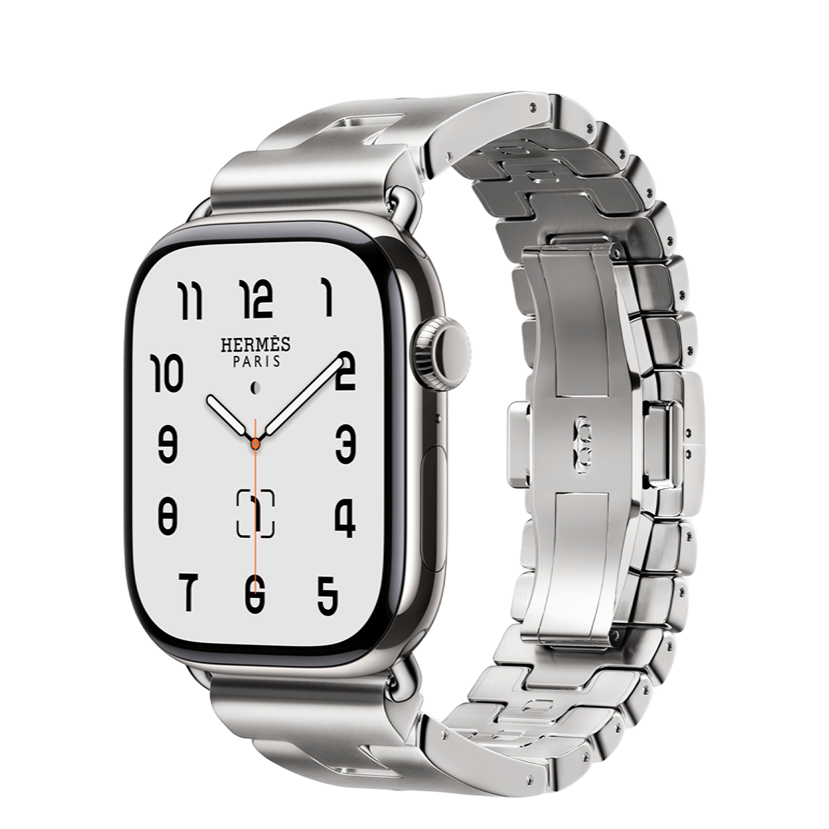 Apple Watch Hermès Series 11 GPS + Cellular 46mm Silver Titanium Case with Satiné Grand H - Small (MFC64+MXJW3)