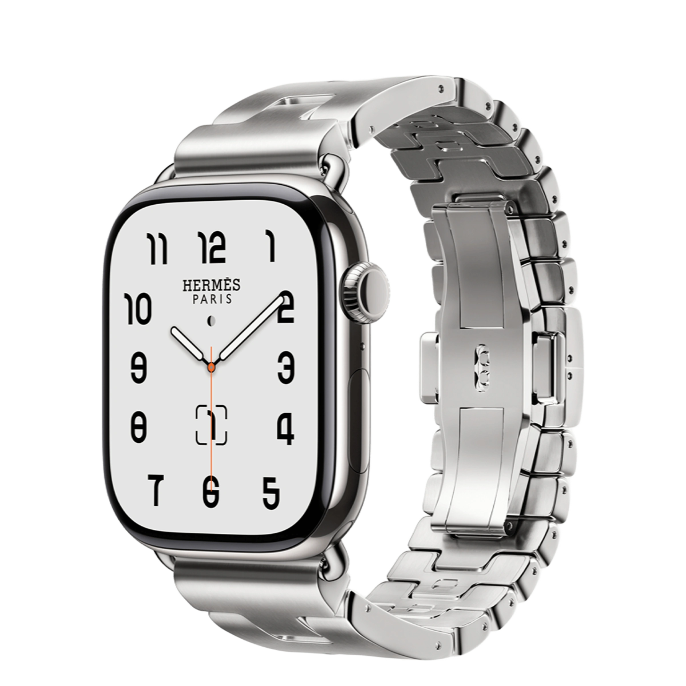 Apple Watch Hermès Series 11 GPS + Cellular 46mm Silver Titanium Case with Satiné Grand H - Small (MFC64+MXJW3)