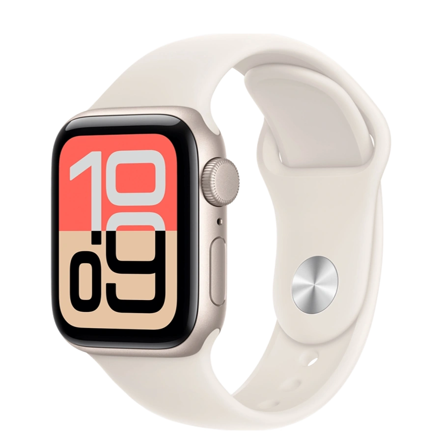 Apple Watch SE 3 GPS 40mm Starlight Aluminum Case with Starlight Sport Band - M/L (MEH54)