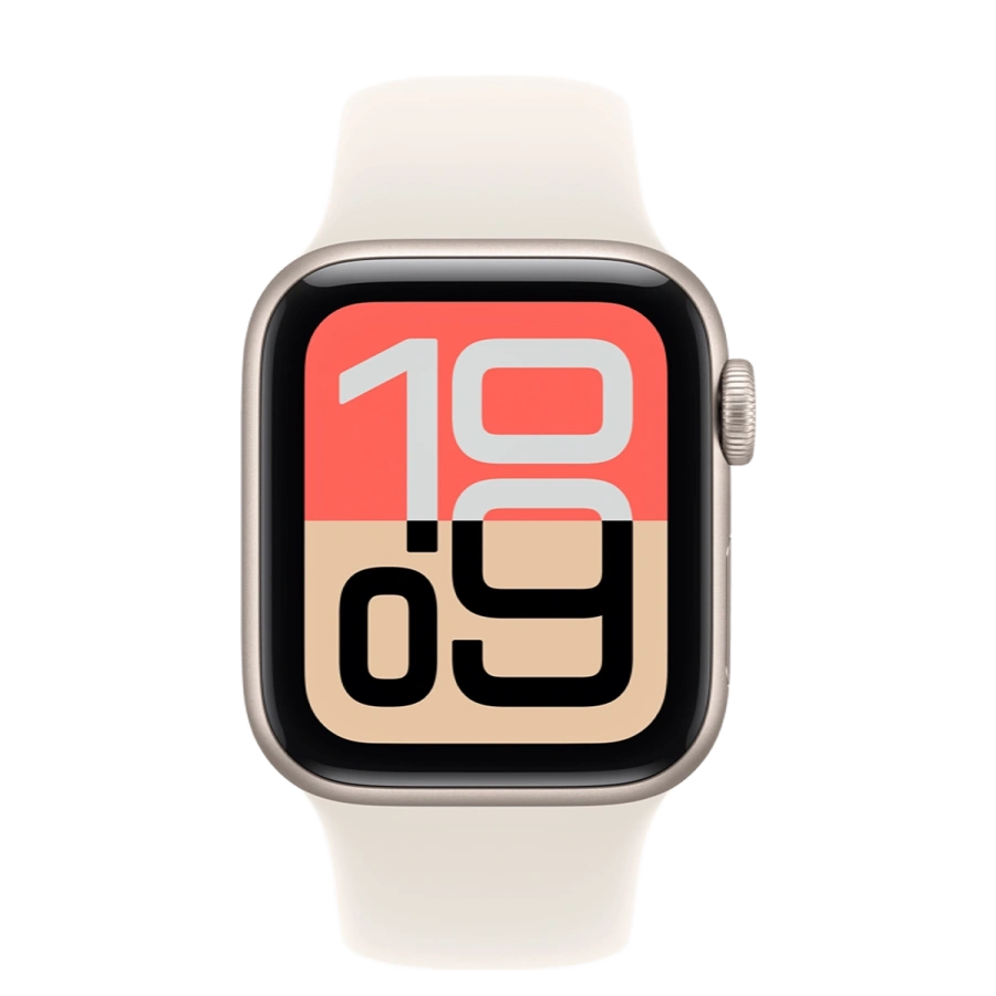 Apple Watch SE 3 GPS 44mm Starlight Aluminum Case with Starlight Sport Band - M/L (MEHJ4)