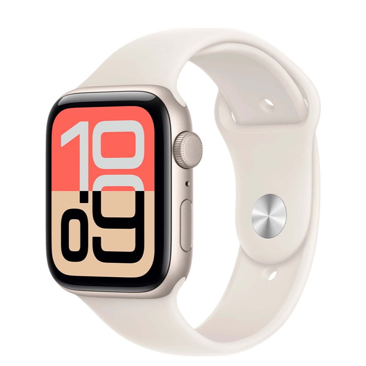 Apple Watch SE 3 GPS + Cellular 44mm Starlight Aluminum Case with Starlight Sport Band - M/L (MEPF4)