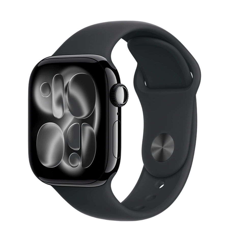 Apple Watch Series 11 GPS 42mm Jet Black Aluminum Case with Black Sport Band - M/L (MEQU4)