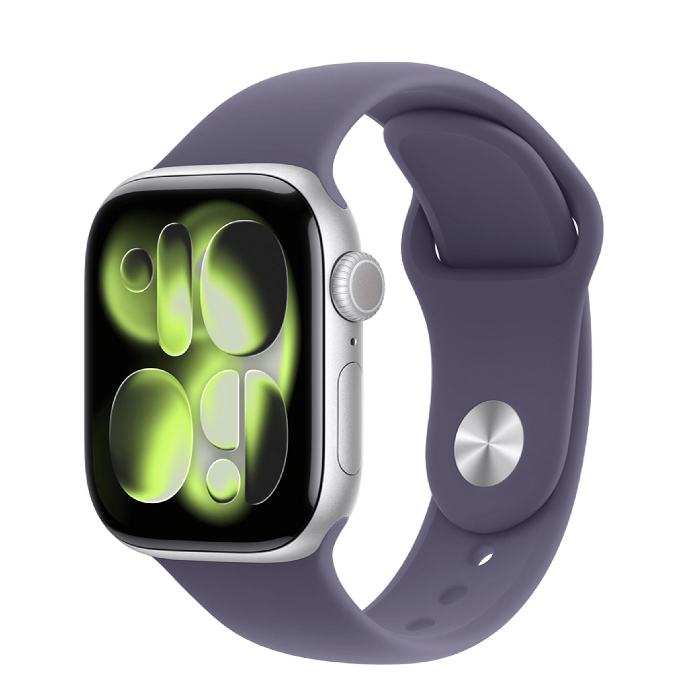 Apple Watch Series 11 GPS 42mm Silver Aluminum Case with Purple Fog Sport Band - S/M (MEU64)