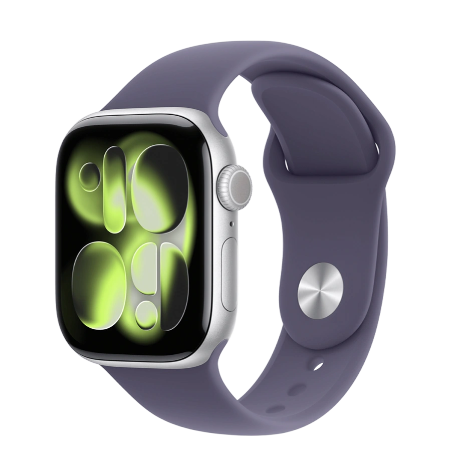 Apple Watch Series 11 GPS 42mm Silver Aluminum Case with Purple Fog Sport Band - M/L (MEU74)