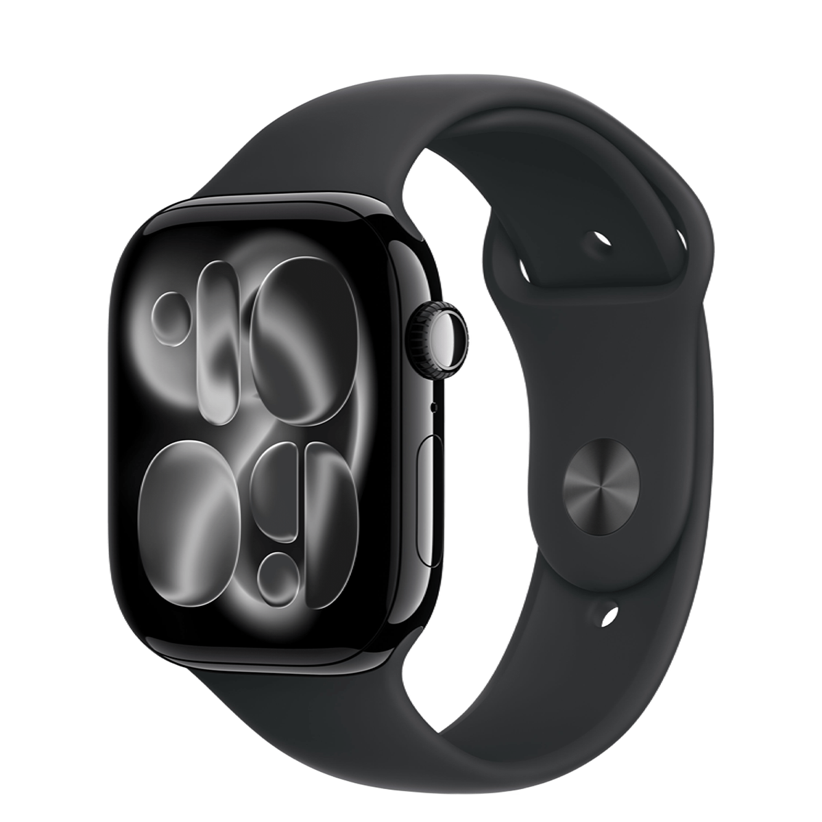 Apple Watch Series 11 GPS 46mm Jet Black Aluminum Case with Black Sport Band - S/M (MEUW4)