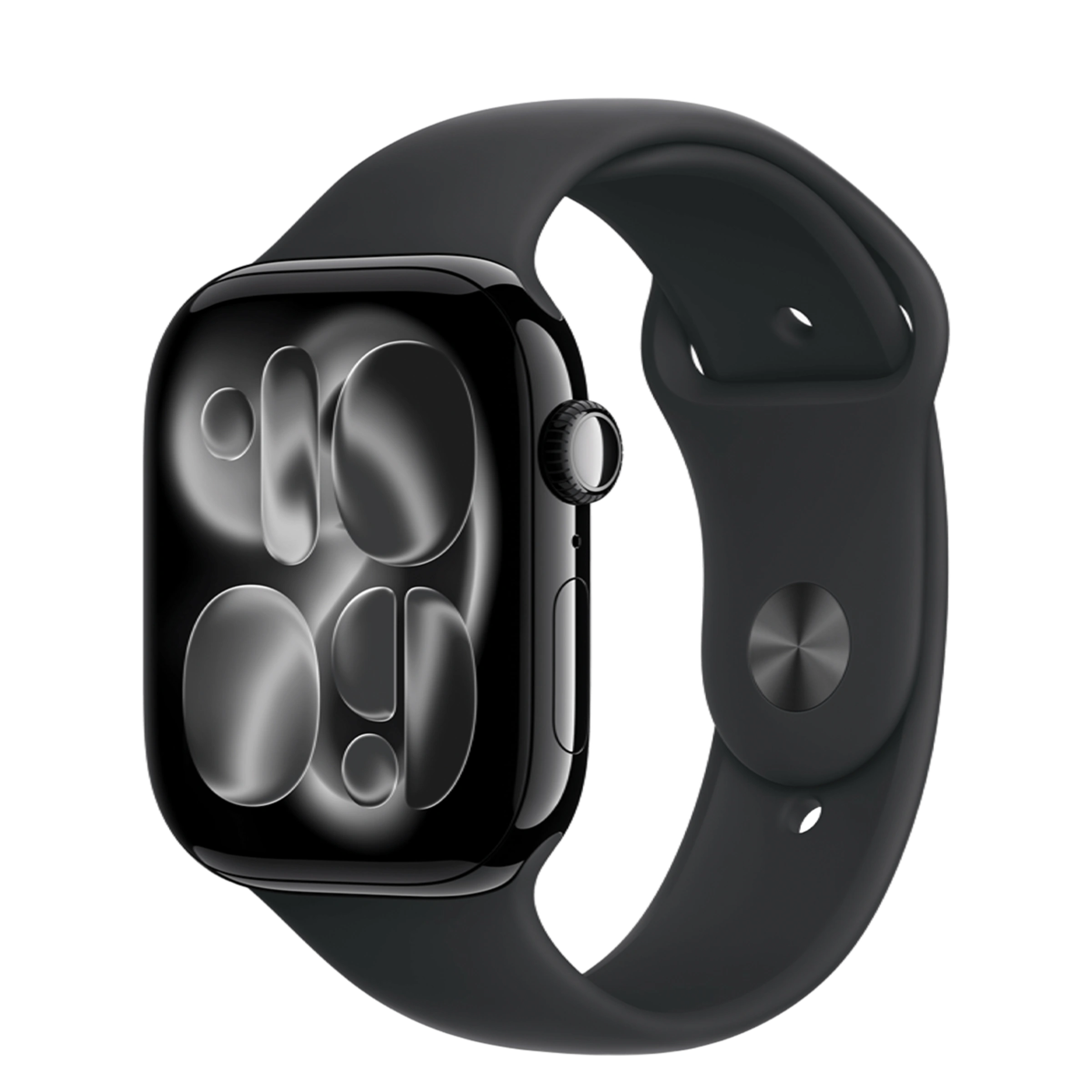 Apple Watch Series 11 GPS 46mm Jet Black Aluminum Case with Black Sport Band - S/M (MEUW4)