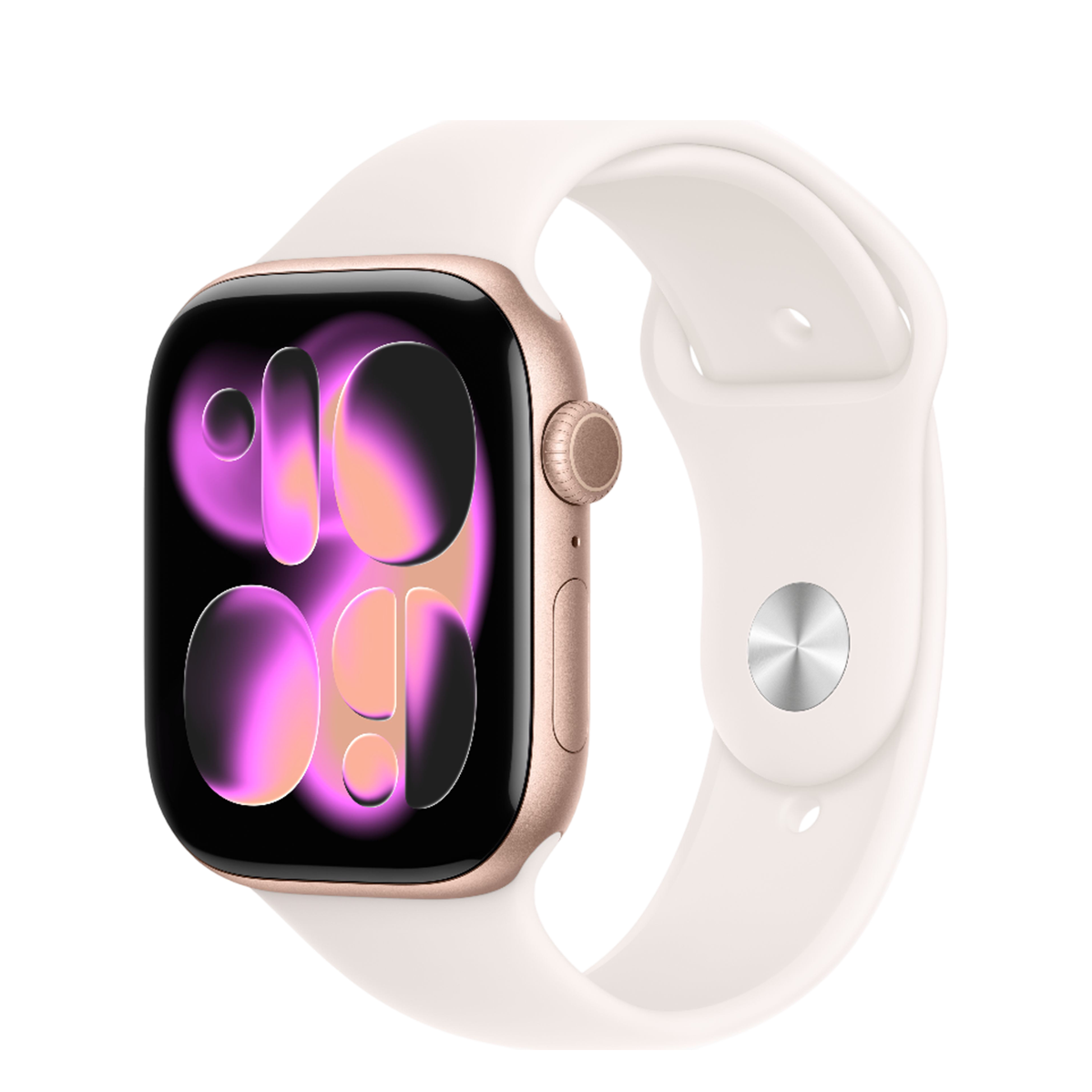 Apple Watch Series 11 GPS 46mm Rose Gold Aluminum Case with Light Blush Sport Band - S/M (MEV64)